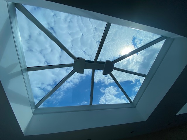 image of a sky lantern that has been tinted with window film